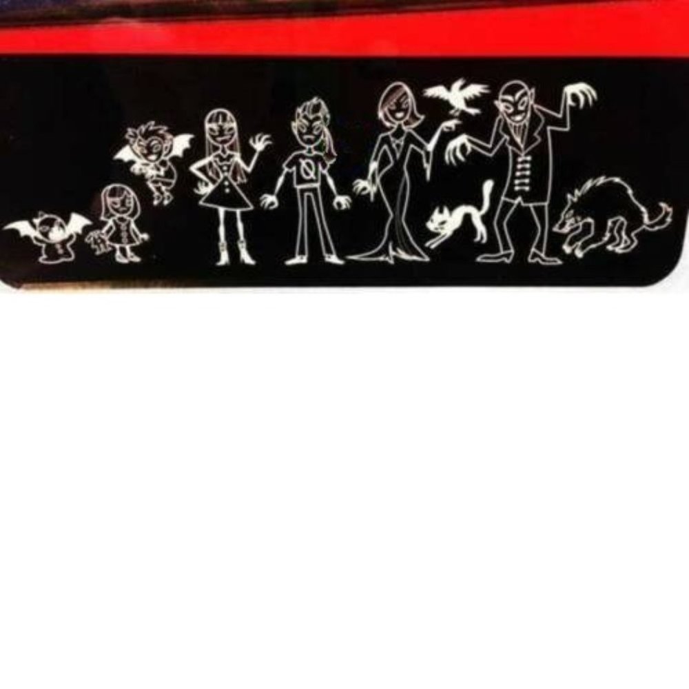 Vampire Family Car Decals 9 Piece Halloween Clear Vinyl Stickers
